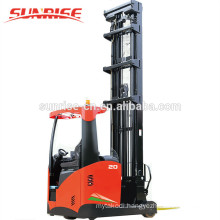 Alibaba hot sale 12.5m height 2T electric reach stacker